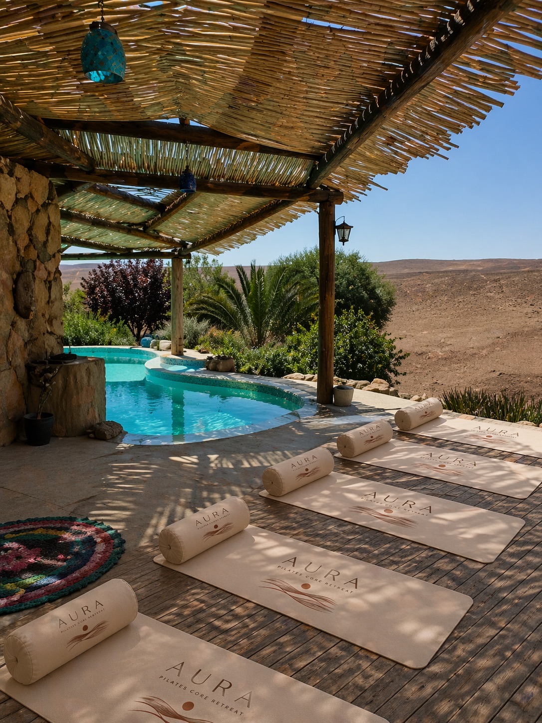 אישה עושה פילאטיס בחוץ